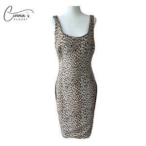 Diane von Furstenberg DVF Arianna Leopard Jacquard Sheath Dress Size 10